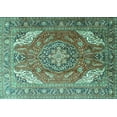 thumbnail image 1 of Ahgly Company Machine Washable Indoor Rectangle Persian Turquoise Blue Traditional Area Rugs, 2' x 5', 1 of 4