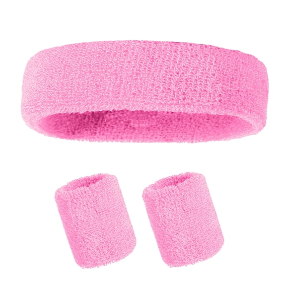 YIFAEUX Sweatband Set Sports Headband Wristband Set Terry Cloth Tennis Gymnastics Wristband Athletic Sweat Headband for Men Women