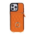 thumbnail image 2 of For Apple iPhone 16 Pro RFID Blocking Wallet Case Magnetic Flip Cover Multi-Card Slots Zipper Pocket With 360 ° Rotating Ring Holder Detachable Shoulder Strap And Wrist Strap,Orange,For iPhone 16 Pro, 2 of 10