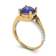 thumbnail image 2 of Solitaire with Accents Engagement Ring for Women - 1.71ct Simulated Tanzanite in 18K White/Yellow Gold Promise Ring, 2 of 6