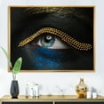 thumbnail image 2 of Designart 'Woman Eyes With Black Skin With A Gold Chain' Modern Framed Canvas Wall Art Print, 2 of 5