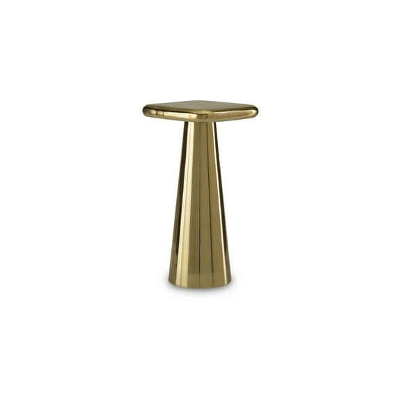 Signature Design by Ashley Dallenburg Accent Table - Gold Finish Cast Aluminum, Contemporary Glam Style