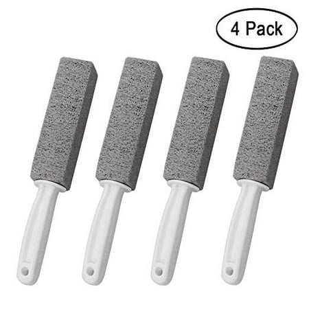 Pumice Cleaning Stone with Handle, Toilet Bowl Ring Remover Cleaner Brush Stains and Hard Water Ring Remover Rust Grill Griddle Cleaner For Kitchen/Bath/Pool/Household Cleaning 4 (Best Way To Clean Hard Water Stains)