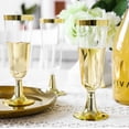 thumbnail image 4 of Clearance!Reusable Plastic Wine Glasses with Gold Rim, 5 Oz Plastic Wine glasses with Stem, 6PCS, 4 of 6