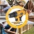 thumbnail image 2 of 12V Cordless Drill Set, 650 RPM Power Electric Drill set with 21+1 Settings, Battery, Charger & 30+ Drill Bits, 3/8" Keyless Chuck with LED Light for Home DIY (Yellow), 2 of 8