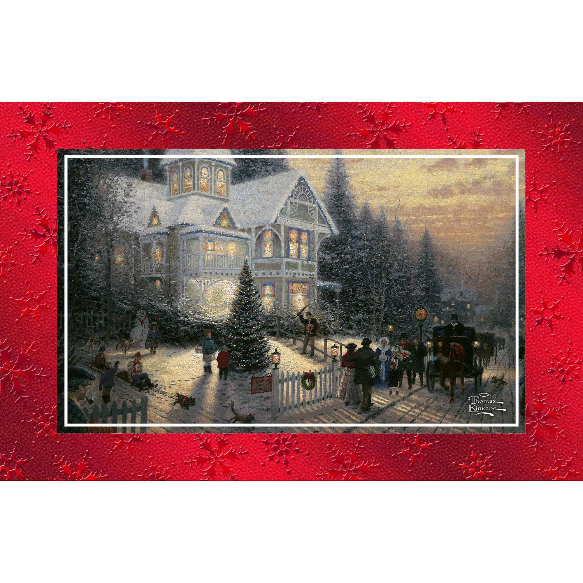 DaySpring Traditional Boxed Christmas Cards, Thomas Kinkade Red House, 24pk - Walmart.com ...