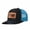 Black and blue, variant on Vintage Floral Rose Leather Patch Embroidered Color Block Trucker Hat Unisex Adjustable Cotton Breathable Fashion Cap for Travel Daily Wear