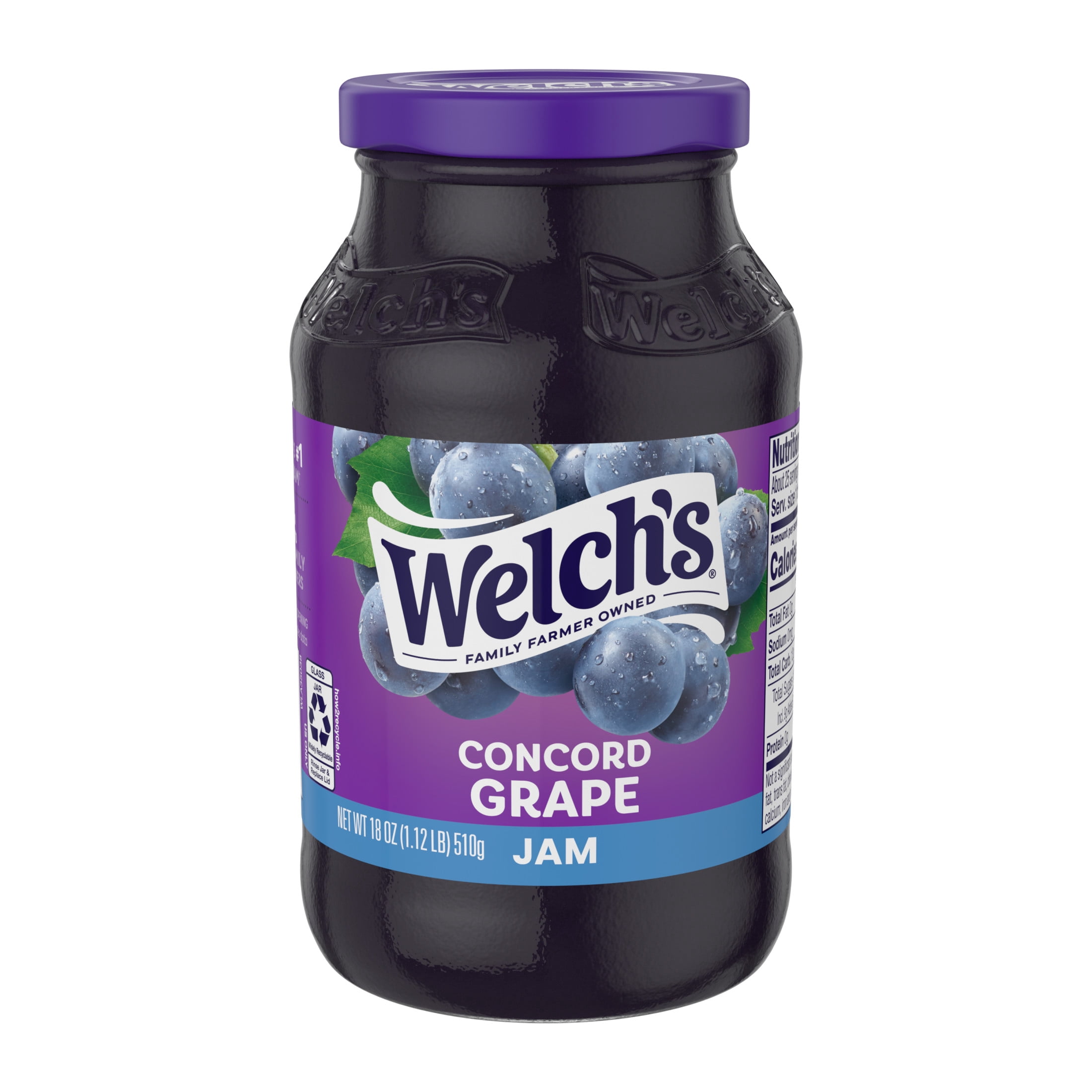 (6 pack) Welch's Concord Grape Jam, 18 oz Jar