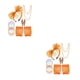 thumbnail image 3 of Jumpingount 1 Juego de disfraces de los años 80, accesorio de fiesta clásico, atuendo de mujer, ropa ornamental de red de pesca de encaje para Naranja 2piezas, 3 of 6
