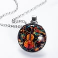 thumbnail image 2 of Musical Instrument Elegant Circular Glass Pendant Necklace - Stylish Necklaces for Women, 2 of 5