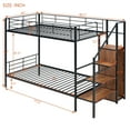 thumbnail image 4 of Aukfa Twin Over Twin Metal Bunk Bed with Storage Wardrobe and Staircase for Kids, Black, 4 of 9