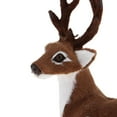 thumbnail image 4 of Simulation Christmas Elk Plush Reindeer Model Model Simualtion Toy Dark Brown Male Sitting, 4 of 8