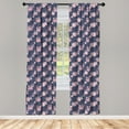 thumbnail image 3 of Ambesonne Garden Curtains, Pink Asters Romantic, Pair of 28"x84", Dark Slate Blue Blush, 3 of 5