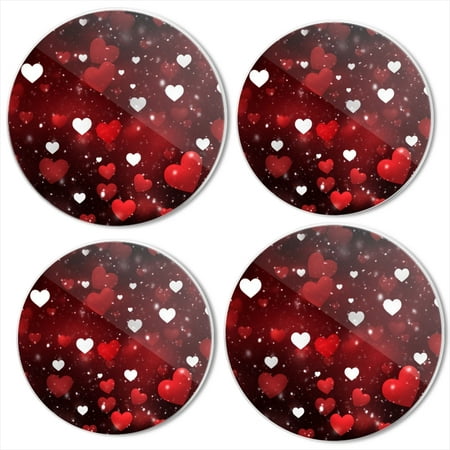 

Bahomeck Gas Stove Burner Cover Set Of 4 Red And White Hearts Floating In Abstract Dark Space Metal Electric Stove Burner Covers Protecting Gas Stoves Kitchen Decor，8 Inch And 10 Inch