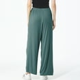 thumbnail image 3 of SWSMCLT Women's Plus Size Pajama Pant Stretch Lounge Comfy Soft Wide Leg Casual Lightweight Loose Fit Elastic Waist Ankle-Length Cotton Pj Bottoms Palazzo Green 2X-Large, 3 of 4
