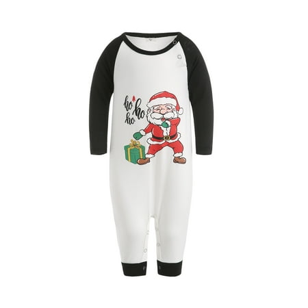 

Pybcvrrd Christmas Family Pajamas Set Santa Plaid Print Long Sleeve O-neck Pullover Trousers Romper