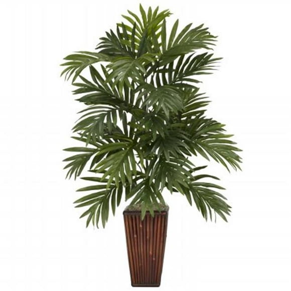 Areca Palmier avec Bambou Vase Plante de Soie