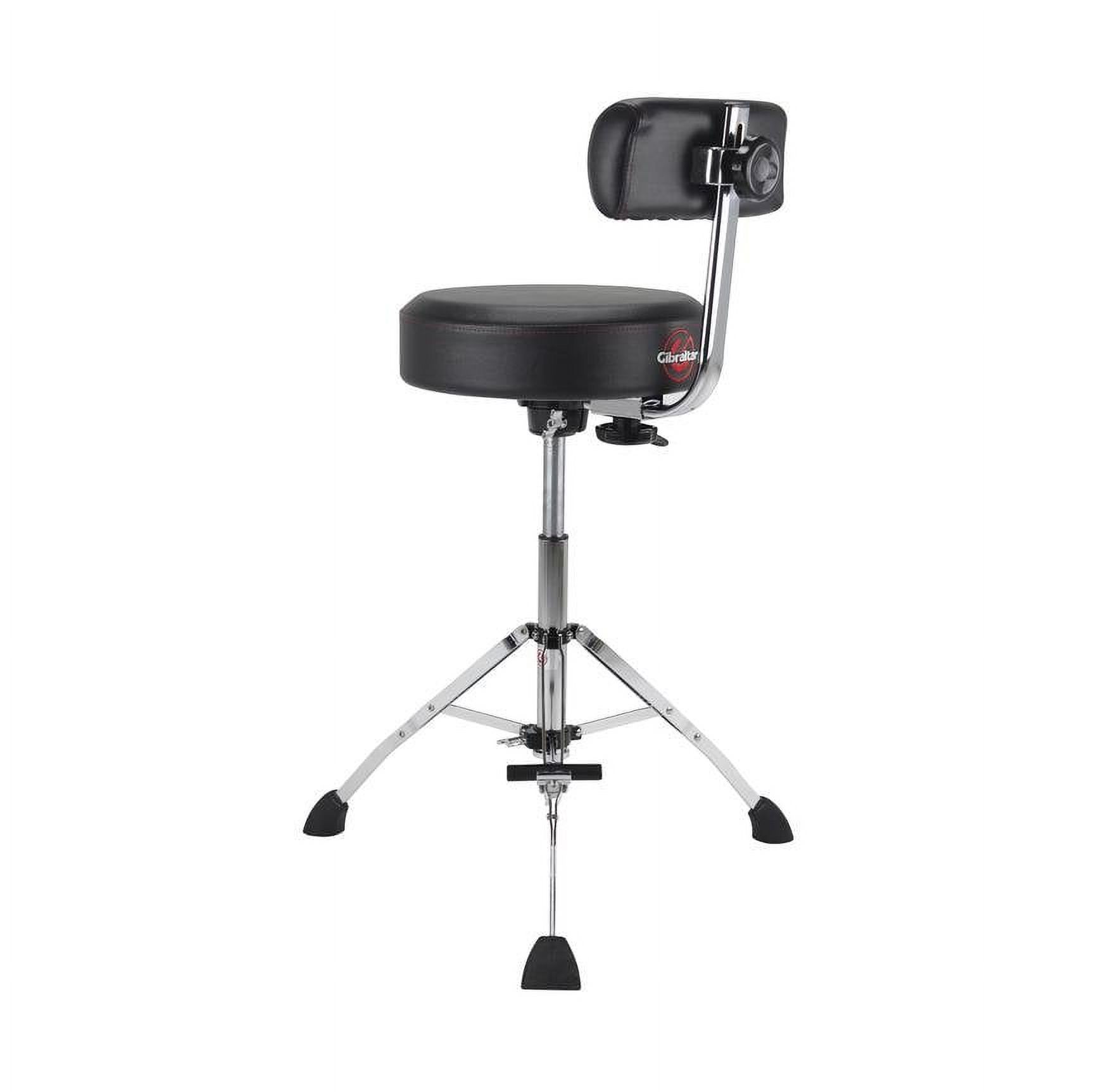 Gibraltar Tall Hydraulic 15 Round Stool w/ Backrest & Footrest - 9608HRTB