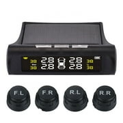 Car TPMS Tire Pressure Digital Solar Energy Monitoring System Auto Tire Pressure Alarm Systems LCD Display with 4 External Sensors