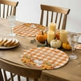 thumbnail image 4 of Fall Round Placemats Set of 4 Hello Pumpkin Place Mats Thanksgiving Woven Placemat Maple Leaf Yellow Plaid Circle Braided Table Mat for Kitchen Dining Table Autumn Party Home Decor 15 Inch, 4 of 9