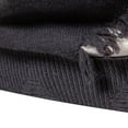 thumbnail image 5 of TFEOQRY Men's Crew Neck Sweater Distressed Knit Long Sleeve Ripped Patchwork Casual Pullover Fall Winter Top Black, 5 of 7