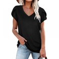 thumbnail image 4 of Modèle Manches Pétales en V T-shirts à Manches Courtes Femmes, 4 of 8