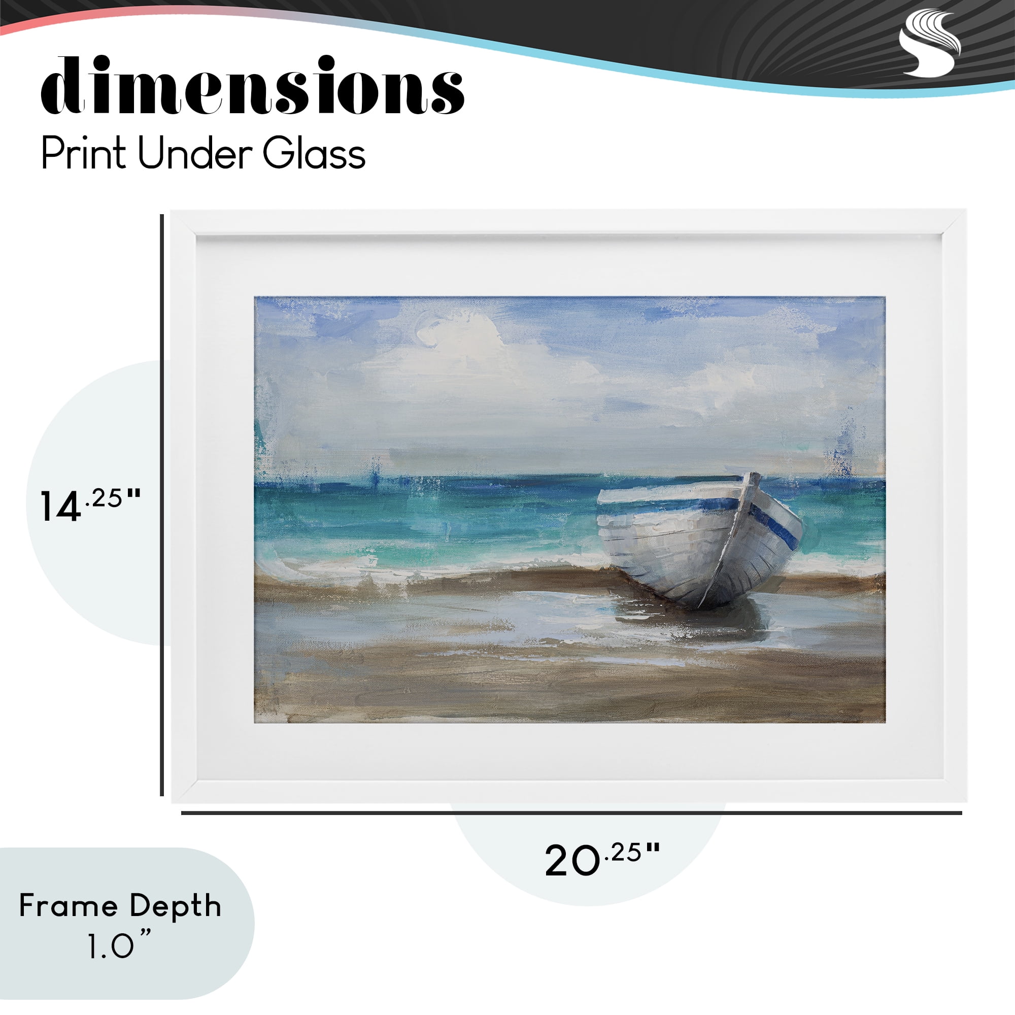 Stupell Industries Painterly Boat On The Shore White Framed Print Under Glass, design by Cloverfield & Co.