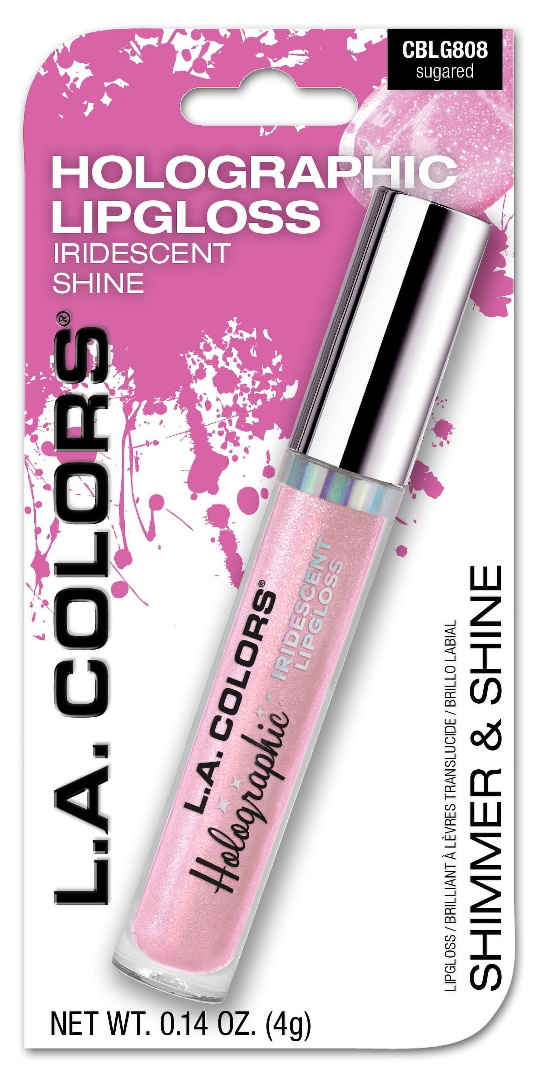 (3 pack) L.A. COLORS Moisturizing High Shine Holographic Shimmer Lip-gloss, Sugared, 0.14 fl oz