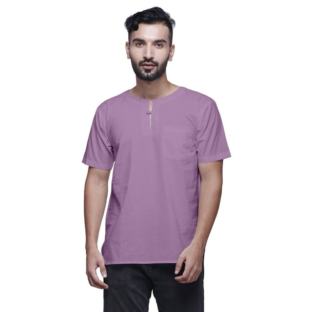 Atasi Kurta Indien pour Garçons Kurta Uni à Manches Courtes pour Hommes Kurta de Designer