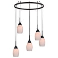 thumbnail image 2 of Woodbridge Lighting Venezia 5-Light Glass Chandelier in Bronze/Opal, 2 of 4