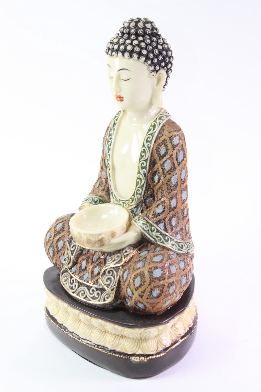 Brown Buddha Tealight Candle Holder Statue, Bodhisattva Theme