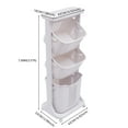 thumbnail image 4 of Miumaeov Rolling Laundry Basket Cart Dirty Clothes Storage Shelves 3-Tier, 4 of 10