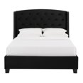 thumbnail image 3 of Summit Wingback Tufted Upholstered Bed with Nailhead in Black, King, 3 of 5