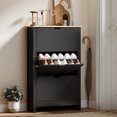 thumbnail image 2 of HOMCOM Armoire à Chaussures Étroite avec 3 Tiroirs Basculants Étagères Ajustables, Noir, 2 of 10