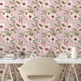 thumbnail image 2 of Ambesonne Hibiscus Peel & Stick Wallpaper for Home, Spring Butterfly Floral, 13"x100", Blush Reseda Green, 2 of 5