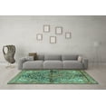 thumbnail image 3 of Ahgly Company Indoor Rectangle Medallion Turquoise Blue Traditional Area Rugs, 5' x 8', 3 of 4
