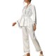 thumbnail image 4 of INSPIRAR CHIC Conjunto de Pijama de Satén de Seda para Mujeres, Kimono de Damas de Honor, Fiesta de Boda, Manga de Campana, Color Blanco, 4 of 4