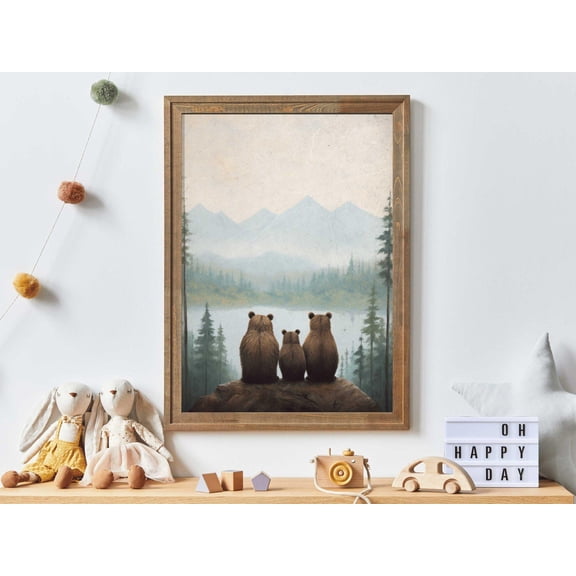 Bear Nursery Art, Bear Family Print, Forest Animal Prints, Woodland Nursery Prints, Toddler Room Decor Boy, Printable Wall Art