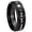 Black Polish Step Edge, variant on Sound Wave I love you more Dome Gold Plated Tungsten Men Ring 10MM