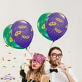 thumbnail image 6 of PMU Mardi Gras Balloons 11 Inch Assorted Green and Purple Latex with All-Over Print Gold Masks and Confetti Pkg/12, 6 of 7