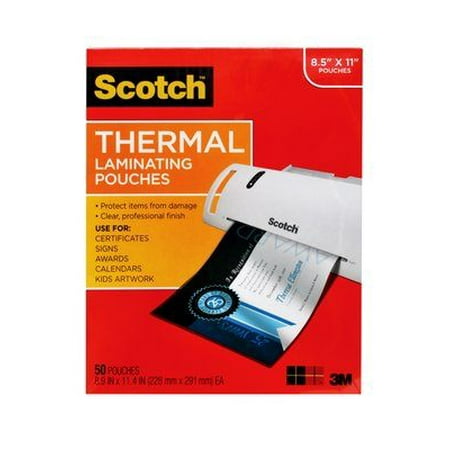 Scotch Thermal Laminating Pouches 50 Count, Letter Size Sheets