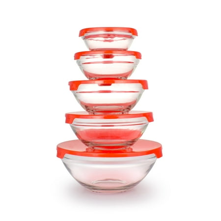 - Le Regalo HW1233 10 Piece Storage Set, Mixing Bowl, Prep Bowl, No Leak, Air Tight 5-Pack Bowls, 3.50