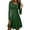 Blackish Green, variant on Women's 2025 Spring Fall Crewneck Dress - Casual 3/4 Sleeve Pocketed Midi Dress