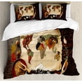 thumbnail image 1 of Spice Duvet Cover Set King Size, Mapping Illustration Formed with Different Kinds of Ingredients on a Wooden Backdrop, Decorative 3 Piece Bedding Set with 2 Pillow Shams, Multicolor, by Ambesonne, 1 of 3
