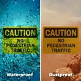 thumbnail image 6 of (2 Pack) No Pedestrian Traffic OSHA Caution Sign 14 Inch X 10 Inch Indoor / Outdoor Rust-Free Aluminum Metal Signs for Workplace, Workshop, and Construction Site, Made in the USA, 6 of 8