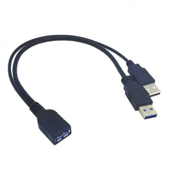 Chenyang CY USB 3.0 Female to Dual USB Male Extra Power Data Y Extension Cable for 2.5" Mobile Hard Disk Cable