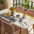 thumbnail image 3 of Country Kitchen Sunflowers Table Cloths for 3 Foot Rectangle Tables, Rustic Truck Vintage Farmhouse Patio Waterproof Elastic Fitted Tablecloths, Washable Rectangular Table Cover for Camping, 3 of 8