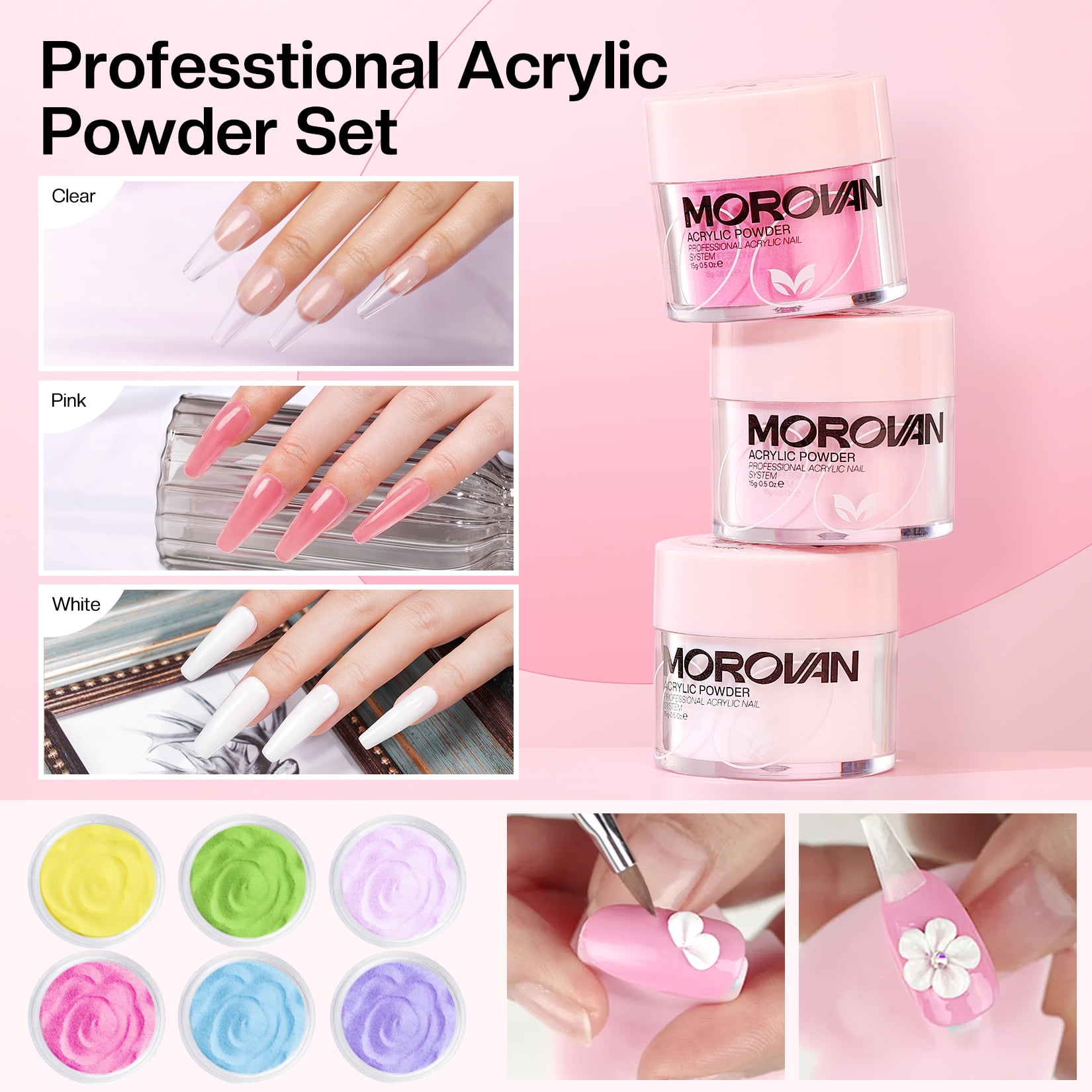 Morovan Acrylic Nail Kit with Everything: Beginners Professional Nail Kit Set for Starter Acrylic Nail with Drill Nail Christmas