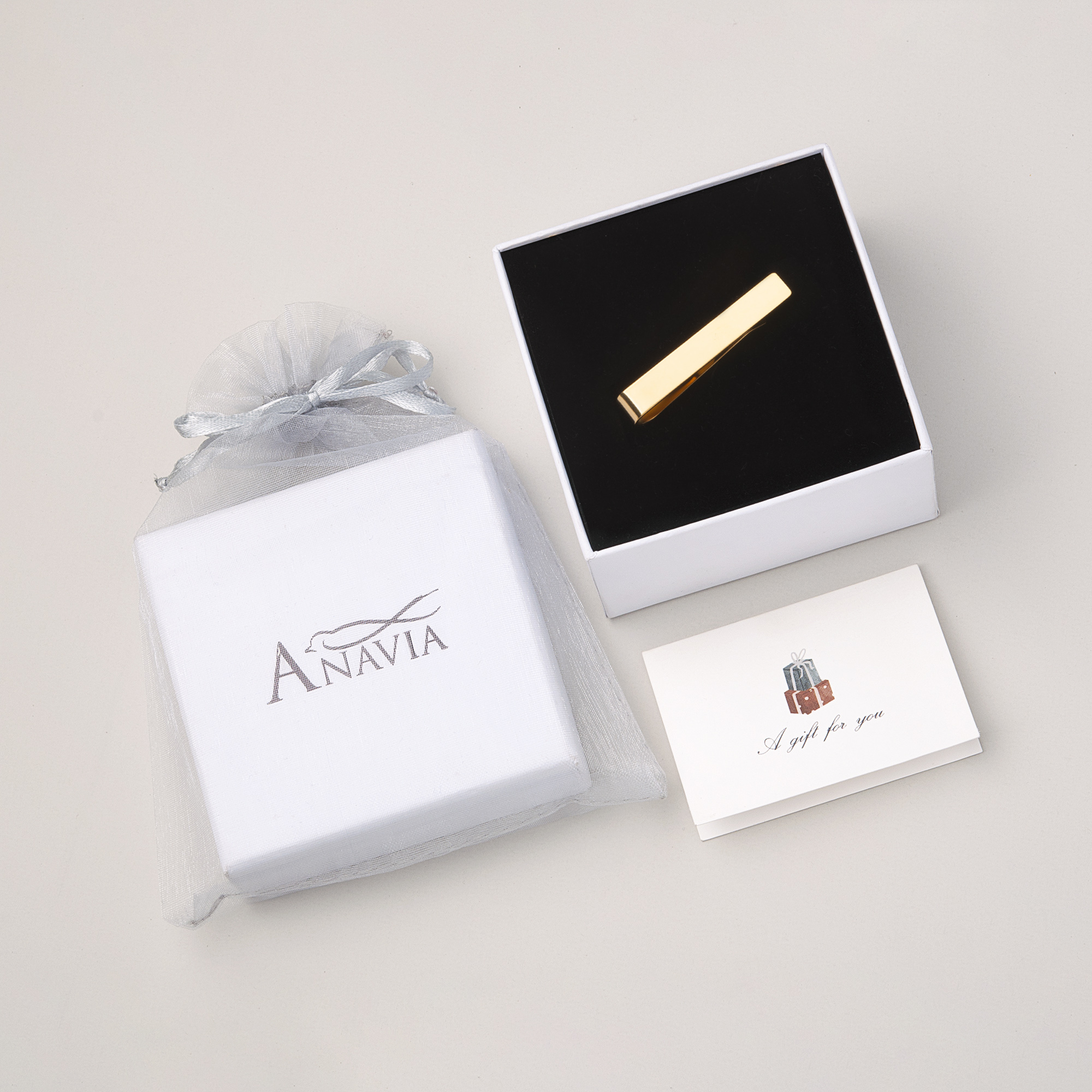 Anavia Tie Clips for Men, Classic Tie Clip Silver Gold Necktie, Tie Bar Pinch Clips Suitable for Wedding Anniversary Business and Daily Life , Valentines Day Gift For Him - [Silver, Tie Clip]