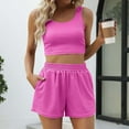 thumbnail image 6 of REORIAFEE Two Piece Outfits for Women Summer Festival Outfit Women's Spring Summer Tank Top Shorts Two Piece Casual Home Set Pink S, 6 of 9